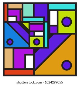 Vector abstract geometric colorful background. Memphis, indian, Brazilian and Mexican pattern.