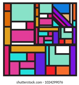 Vector abstract geometric colorful background. Memphis, indian, Brazilian and Mexican pattern.