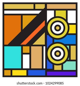 Vector abstract geometric colorful background. Memphis, indian, Brazilian and Mexican pattern.