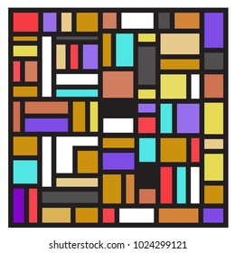 Vector abstract geometric colorful background. Memphis, indian, Brazilian and Mexican pattern.