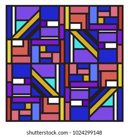 Vector abstract geometric colorful background. Memphis, indian, Brazilian and Mexican pattern.