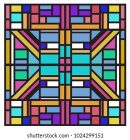 Vector abstract geometric colorful background. Memphis, indian, Brazilian and Mexican pattern.