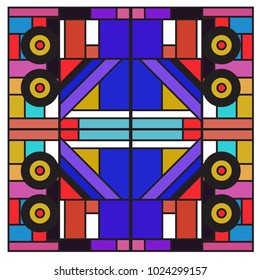 Vector abstract geometric colorful background. Memphis, indian, Brazilian and Mexican pattern.