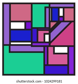 Vector abstract geometric colorful background. Memphis, indian, Brazilian and Mexican pattern.