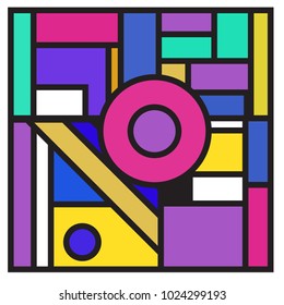 Vector abstract geometric colorful background. Memphis, indian, Brazilian and Mexican pattern.