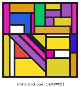 Vector abstract geometric colorful background. Memphis, indian, Brazilian and Mexican pattern.
