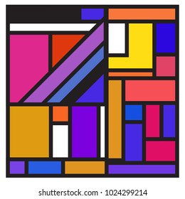 Vector abstract geometric colorful background. Memphis, indian, Brazilian and Mexican pattern.