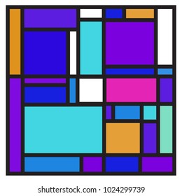 Vector abstract geometric colorful background. Memphis, indian, Brazilian and Mexican pattern.