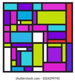 Vector abstract geometric colorful background. Memphis, indian, Brazilian and Mexican pattern.