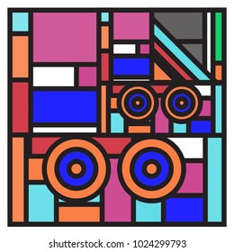 Vector abstract geometric colorful background. Memphis, indian, Brazilian and Mexican pattern.