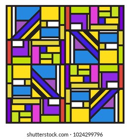 Vector abstract geometric colorful background. Memphis, indian, Brazilian and Mexican pattern.