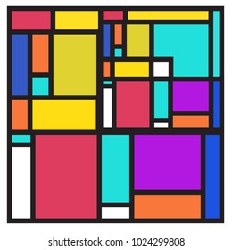 Vector abstract geometric colorful background. Memphis, indian, Brazilian and Mexican pattern.