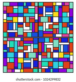 Vector abstract geometric colorful background. Memphis, indian, Brazilian and Mexican pattern.