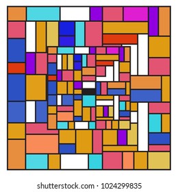 Vector abstract geometric colorful background. Memphis, indian, Brazilian and Mexican pattern.