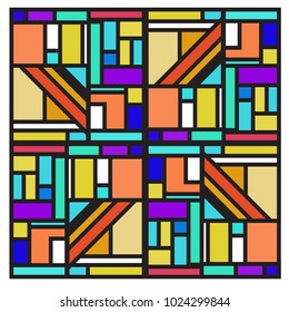 Vector abstract geometric colorful background. Memphis, indian, Brazilian and Mexican pattern.