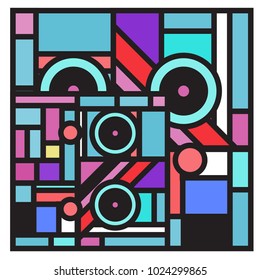 Vector abstract geometric colorful background. Memphis, indian, Brazilian and Mexican pattern.