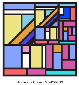 Vector abstract geometric colorful background. Memphis, indian, Brazilian and Mexican pattern.