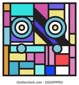 Vector abstract geometric colorful background. Memphis, indian, Brazilian and Mexican pattern.