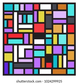 Vector abstract geometric colorful background. Memphis, indian, Brazilian and Mexican pattern.