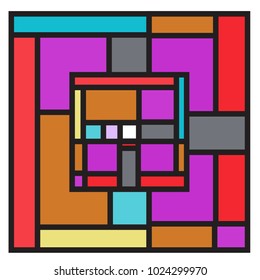 Vector abstract geometric colorful background. Memphis, indian, Brazilian and Mexican pattern.
