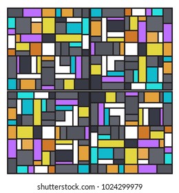 Vector abstract geometric colorful background. Memphis, indian, Brazilian and Mexican pattern.