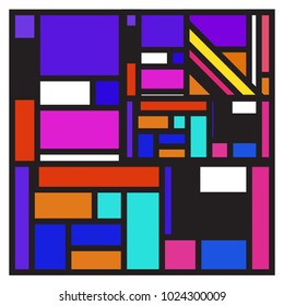 Vector abstract geometric colorful background. Memphis, indian, Brazilian and Mexican pattern.