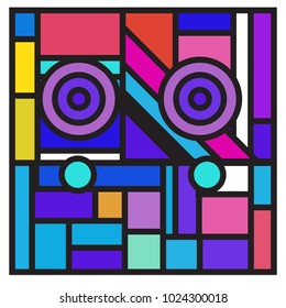 Vector abstract geometric colorful background. Memphis, indian, Brazilian and Mexican pattern.