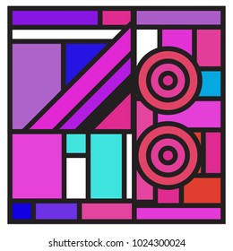 Vector abstract geometric colorful background. Memphis, indian, Brazilian and Mexican pattern.