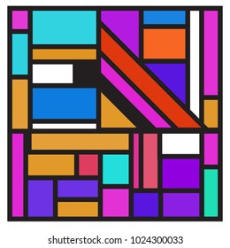 Vector abstract geometric colorful background. Memphis, indian, Brazilian and Mexican pattern.