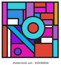 Vector abstract geometric colorful background. Memphis, indian, Brazilian and Mexican pattern.