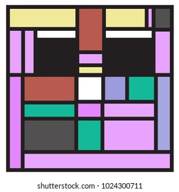 Vector abstract geometric colorful background. Memphis, indian, Brazilian and Mexican pattern.