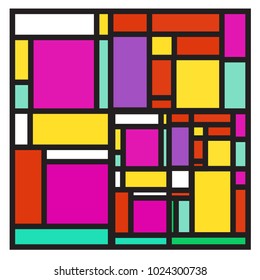 Vector abstract geometric colorful background. Memphis, indian, Brazilian and Mexican pattern.