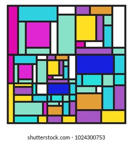 Vector abstract geometric colorful background. Memphis, indian, Brazilian and Mexican pattern.