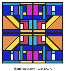 Vector abstract geometric colorful background. Memphis, indian, Brazilian and Mexican pattern.