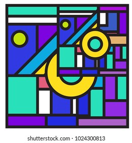 Vector abstract geometric colorful background. Memphis, indian, Brazilian and Mexican pattern.
