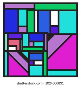 Vector abstract geometric colorful background. Memphis, indian, Brazilian and Mexican pattern.