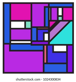 Vector abstract geometric colorful background. Memphis, indian, Brazilian and Mexican pattern.