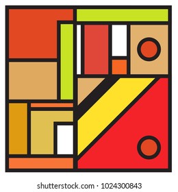 Vector abstract geometric colorful background. Memphis, indian, Brazilian and Mexican pattern.