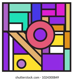 Vector abstract geometric colorful background. Memphis, indian, Brazilian and Mexican pattern.