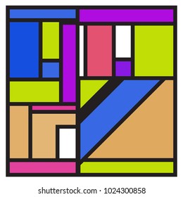 Vector abstract geometric colorful background. Memphis, indian, Brazilian and Mexican pattern.