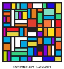 Vector abstract geometric colorful background. Memphis, indian, Brazilian and Mexican pattern.