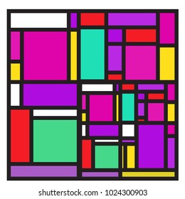 Vector abstract geometric colorful background. Memphis, indian, Brazilian and Mexican pattern.