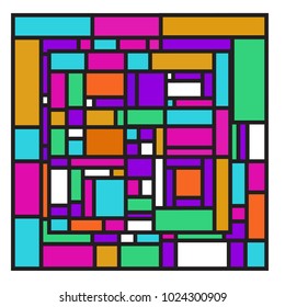 Vector abstract geometric colorful background. Memphis, indian, Brazilian and Mexican pattern.