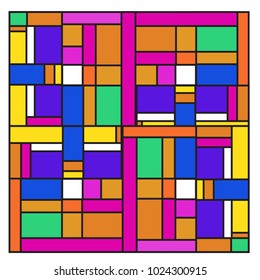 Vector abstract geometric colorful background. Memphis, indian, Brazilian and Mexican pattern.