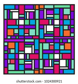 Vector abstract geometric colorful background. Memphis, indian, Brazilian and Mexican pattern.