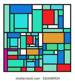 Vector abstract geometric colorful background. Memphis, indian, Brazilian and Mexican pattern.