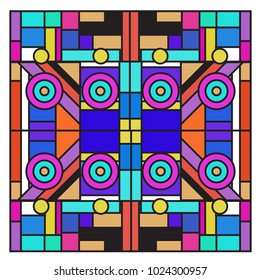 Vector abstract geometric colorful background. Memphis, indian, Brazilian and Mexican pattern.