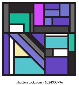 Vector abstract geometric colorful background. Memphis, indian, Brazilian and Mexican pattern.