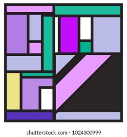 Vector abstract geometric colorful background. Memphis, indian, Brazilian and Mexican pattern.
