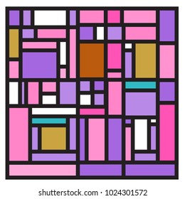 Vector abstract geometric colorful background. Memphis, indian, Brazilian and Mexican pattern.